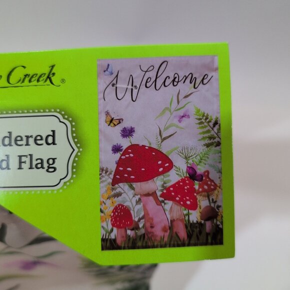 Meadow Creek Hand Stitched Recycled Fabric Embroidered Garden Flag Women Owned - Picture 4 of 6